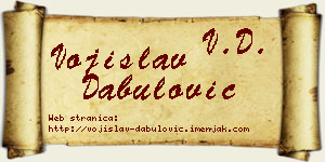 Vojislav Dabulović vizit kartica